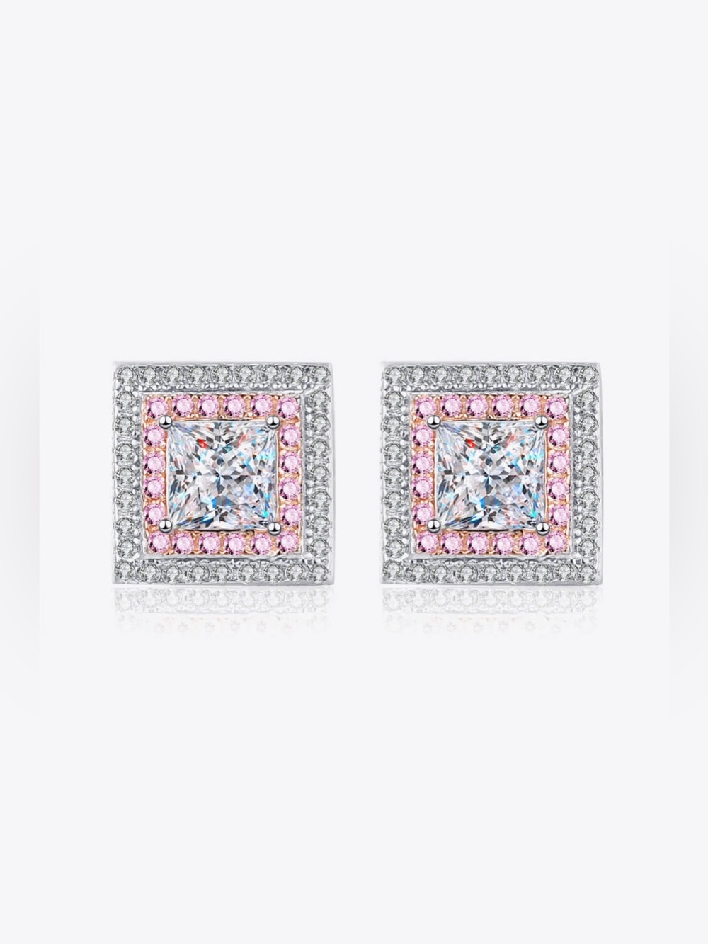 Moissanite Square Stud Earrings
